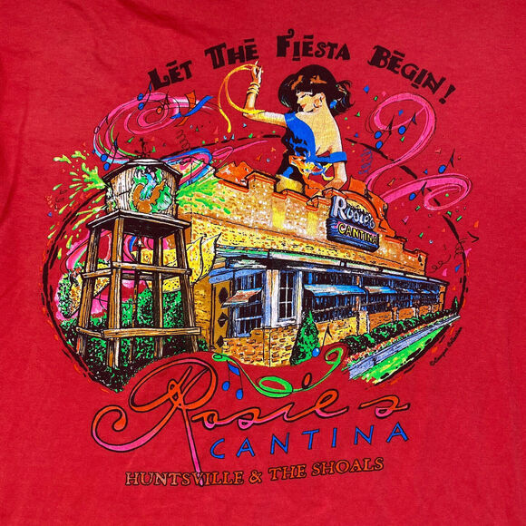 COMFORT COLORS Rosie's Cantina Alabama Fiesta Bright Pink Shirt Large Unisex - Picture 4 of 8